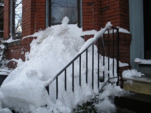 Giant front snow pile.