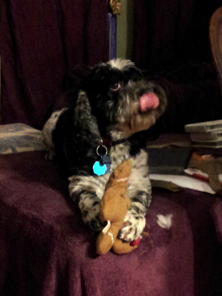 Snoopy licks his chops