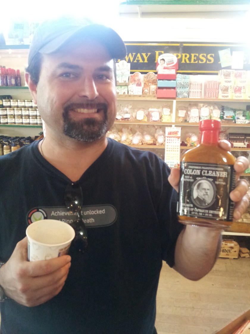 No, there's no hot sauce in the cup.