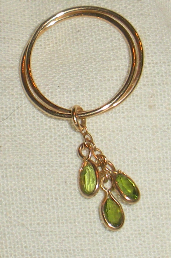 Gold and peridot.