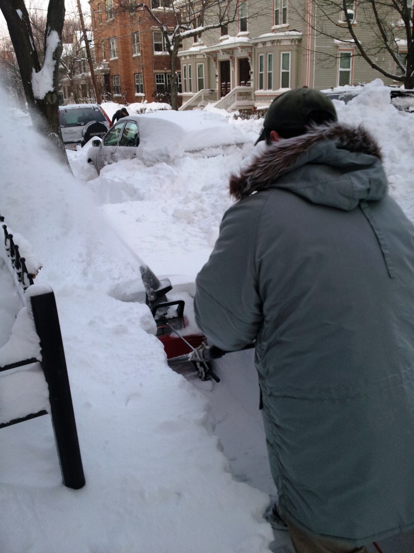 Notice how the snow is actually higher than the snowblower?  