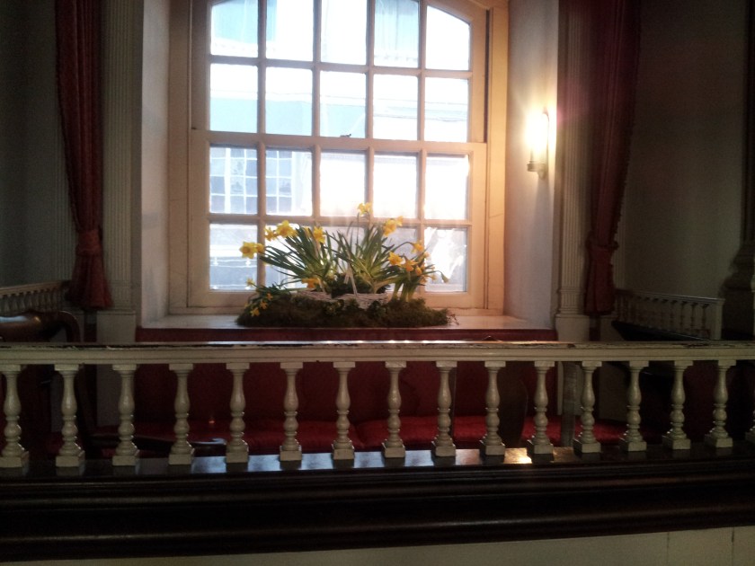 All the windows had an arrangement similar to this.  This is the one in the Governor's Box.