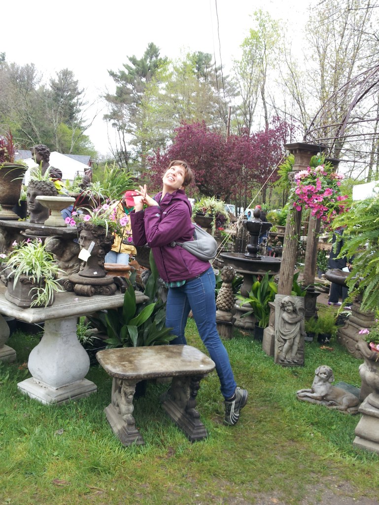 Sophia in the garden display