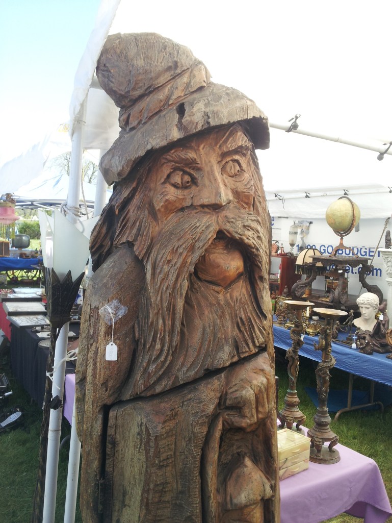 Carved wooden wizard.