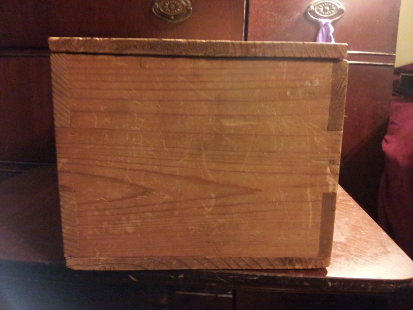 View from the end.  Dovetailing and wooden pegs.  Really?