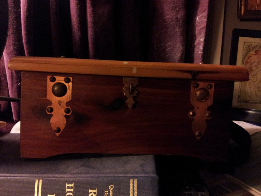 It actually kinds looks like a treasure chest.  We find that cool.  We're also geeks.