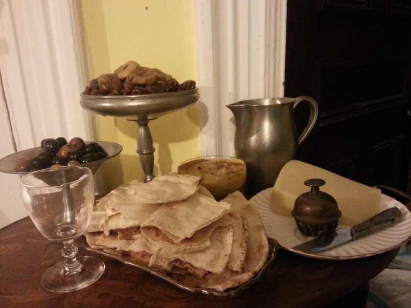 The pitcher actually has cold water in it for Kelly.  The wine is not pictured because it was in my stomach and no one wants to see that.  