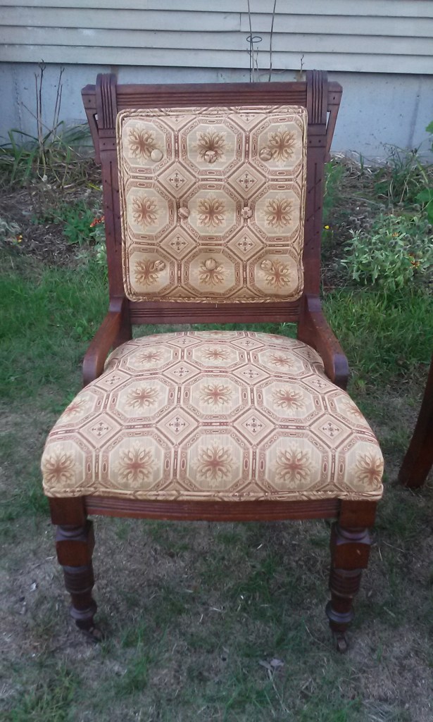Front view of the newly done "little chair".